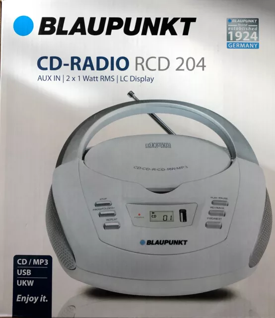 BLAUPUNKT CD RADIO RCD 204 AUX IN LC Display CD MP3 Radio UKW USB CD-R CD-RW