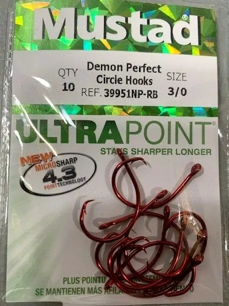 Mustad UltraPoint Demon Perfect Circle Hook, 100Pk 8/0