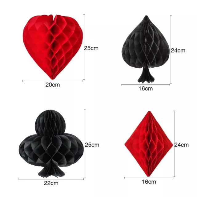 4pcs/Set Three-dimensional Casino Themed Pendant Paper  Bar 2