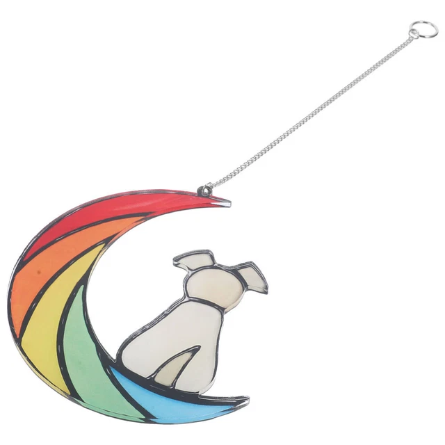 Acchiappasole acrilico da appendere alla finestra colorato a forma di cane luna acrilico