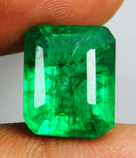 Natural Colombian Green Emerald 11.10 Ct Emerald Cut Loose Gemstone CERTIFIED