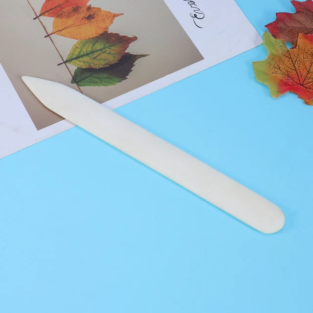 2 piezas carpeta ósea para trabajo artesanal herramienta de pliegue de papel ranuras carpeta