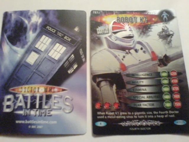 dr who ULTIMATE MONSTERS  CARD  RARE  787 ROBOT K1