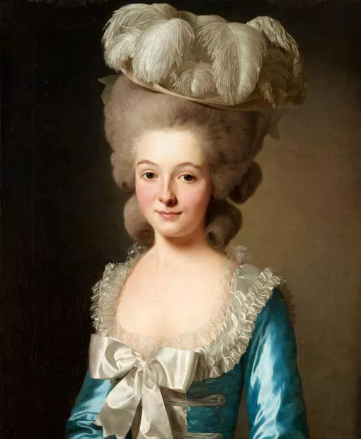 Oil Alexander Roslin,Portrait of a French lady called Mademoiselle de Bionville