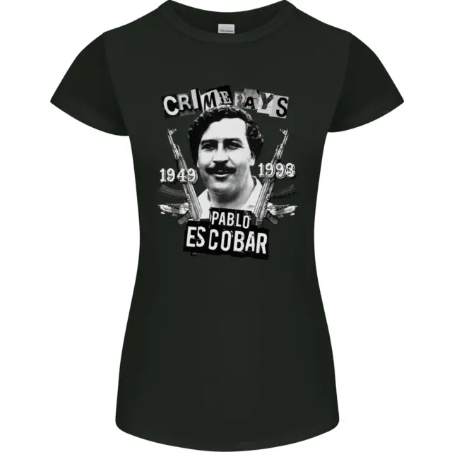 Pablo Escobar Crime Pays Womens Petite Cut T-Shirt