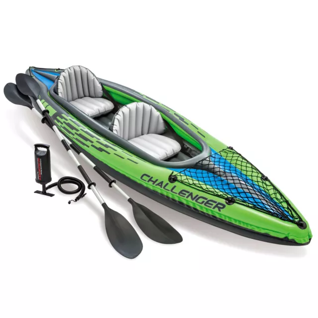 INTEX Komplettset Challenger K2 Kajak Schlauchboot + Paddel + Pumpe 2 Personen