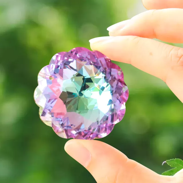 AB Aurora Purple Mandala Crystal Chandelier Pendant Suncatcher Color Prism Decor