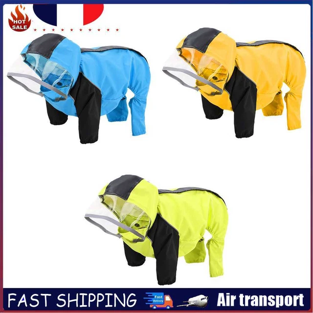 Pet Dog Raincoat Reflective Rain Coat Hooded Jackets Small Medium and Large Dog
