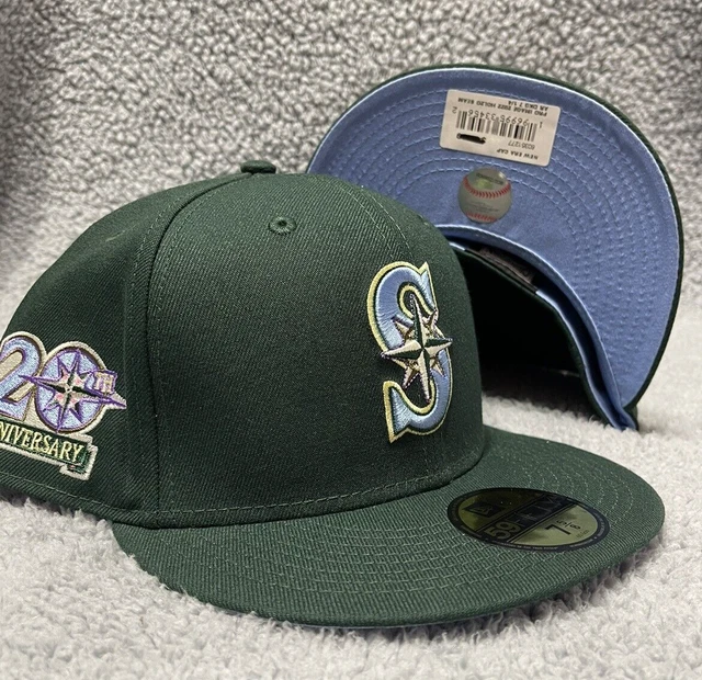 SEATTLE MARINERS HAT Club Exclusive Fitted 7 5/8 Green 20th Anniversary