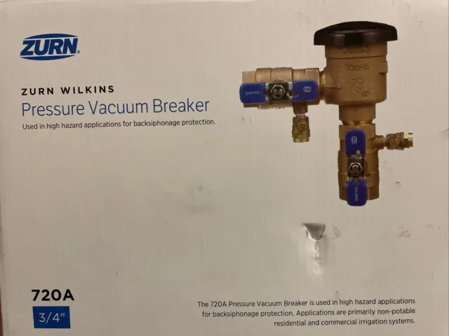 Zurn Wilkins 34-720A Pressure Vacuum Breaker 3/4-Inch Assembly New