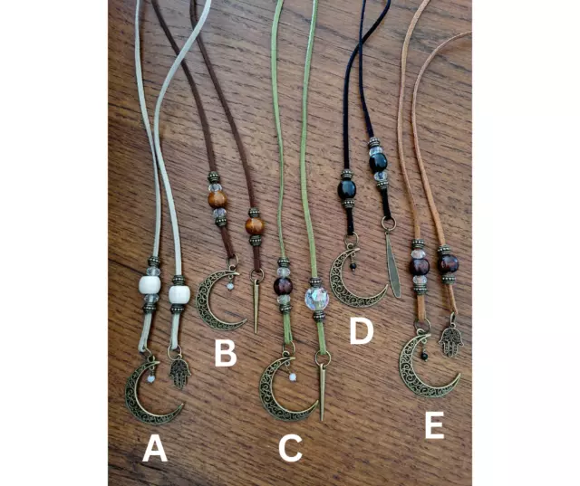 Hair Braiding Accessories Suede Cords for Braids Clip In - The MOON - Bronze