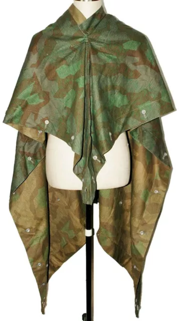 WWII WW2 German Army Splinter Reversible Camo Poncho Tent Zeltbahn 68'' x 96"