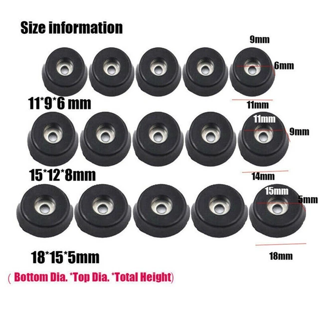 10 Cappucci In Gomma Per Gambe Di Sedie - Diametro 10mm | Protezione Pavimenti E Mobili