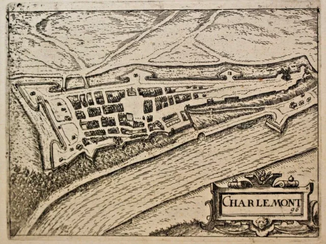 Tassin, citadelle de Charlemont, Meuse, gravure XVIIe, 1634