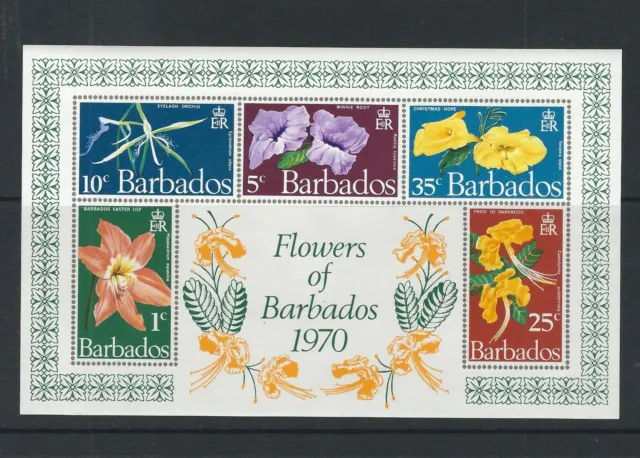 Barbados SC # 352a Flowers Of Barbados Miniature Sheets. Imperforated   . MNH