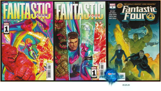 Fantastic Four #1 1-P (2023) Fantastic Four #1 (2018) Alex Ross Variant Lot Nm