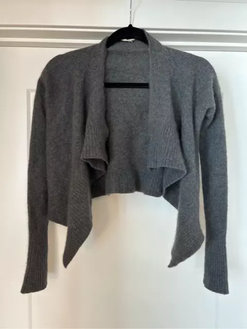 Inhabit 100% cashmere grey cropped waterfall cardigan sweater small