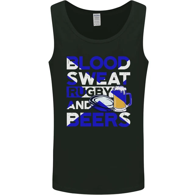 Gilet da uomo Blood Sweat Rugby and Beers Scozia divertente