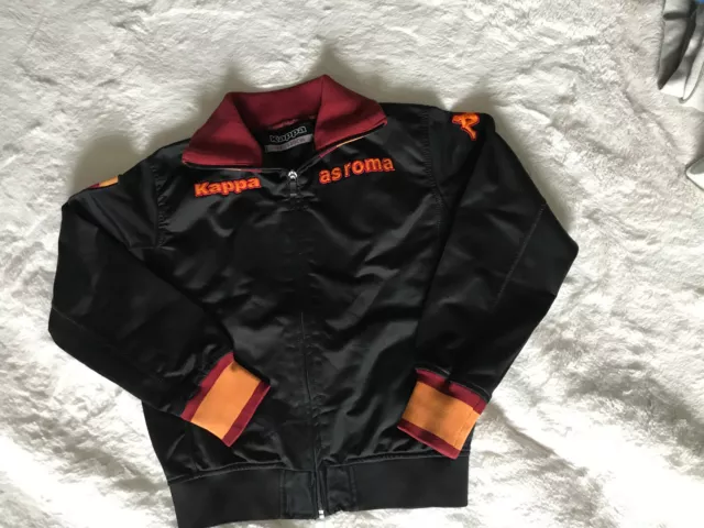 Kappa Giacca Bambini Bambini Età 10-11 140cm AS Roma Windbreaker Giacca Bomber Nero