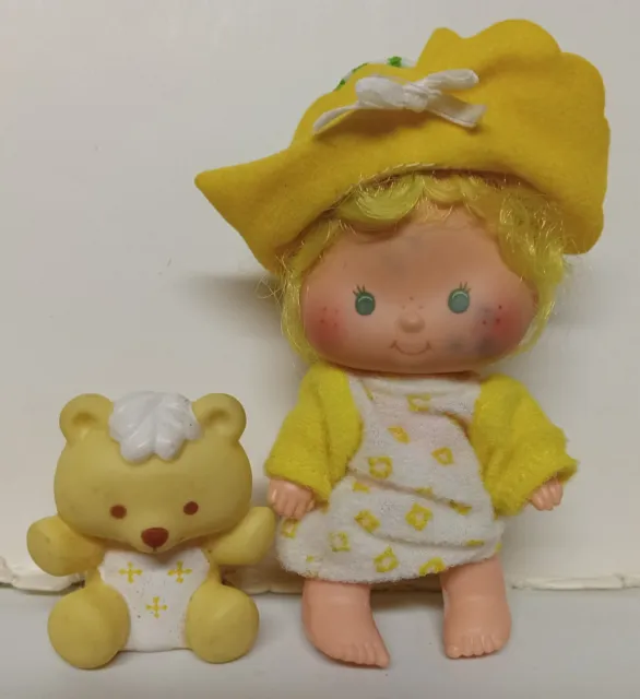 Vtg 1980s Strawberry Shortcake BUTTER COOKIE Doll with JELLY BEAR Pet. Preowned.