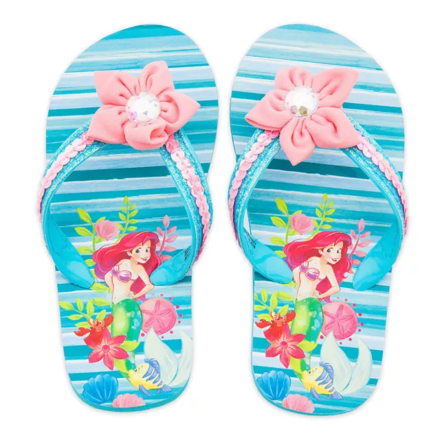 NWT Disney Store Ariel Flip Flops Sandals Shoes Girls Little Mermaid many sizes