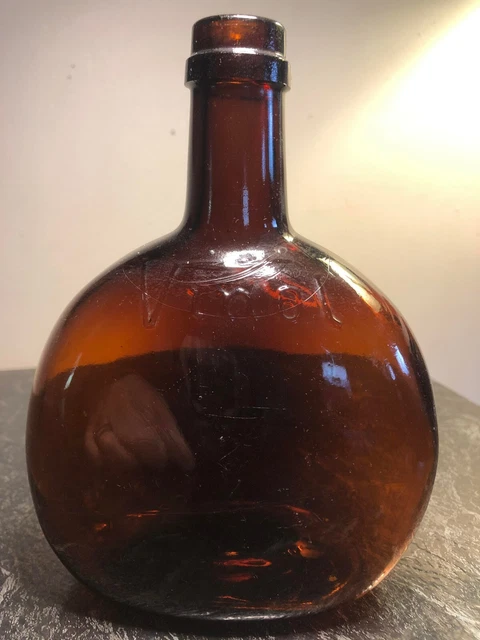 Antique Vintage Amber Embossed Glass Vinol Medicine Bottle Private Mould 1898 Antique Vintage Amber Embossed Glass Vinol Medicine Bottle Private Mould 1898