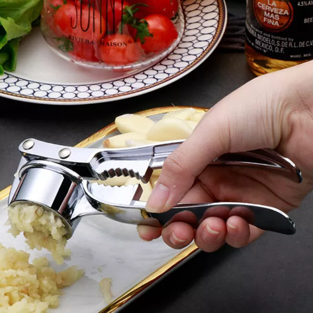 Zinc Alloy Garlic Press Manually Mashed Crusher Handheld Cooking Ginger Crusher