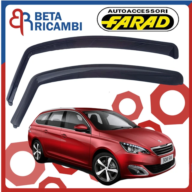Deflettori Aria HEKO Per Fiat Tipo SW 5 Porte Dal 2015 - Set 4 Pezzi, Nero, Antipioggia, Antivento