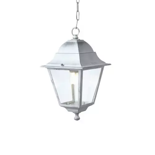 Sovil Laterne Lampe Kette Old E27 60W Weiß/Silber cm35x18x11 Außen