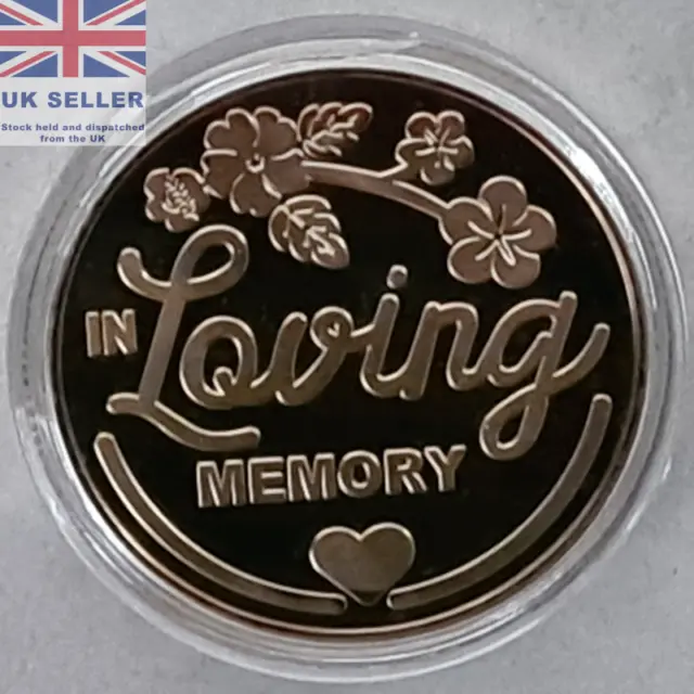 Golden Loving Memory Coin Token Forgetting You Never Funeral Memorials Keepsake