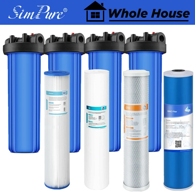 4STAGE 20 INCH Whole House Water Filter Housing Filtration System