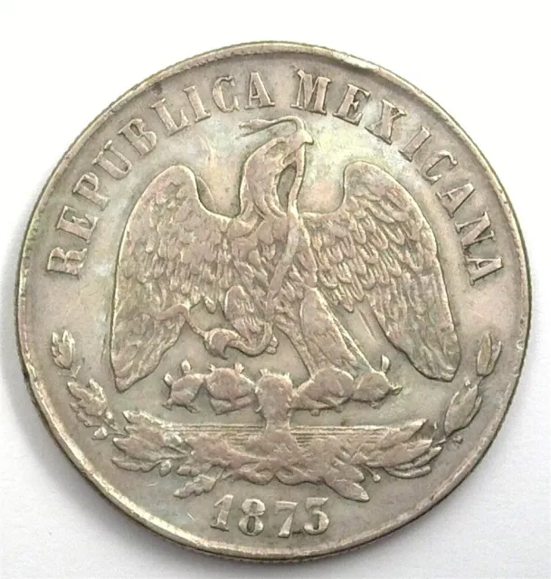 Mexico 1873-Pio Silver Peso  Xf-Au Rare