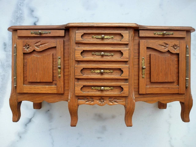 MEUBLE MAISON DE poupée bahut en bois coffret a bijoux marqué ETRETAT