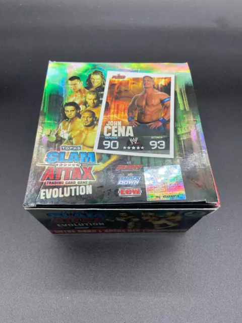 Display 50 boosters WWE Slam Attax Evolution Trading Card Game Topps Neuf FR