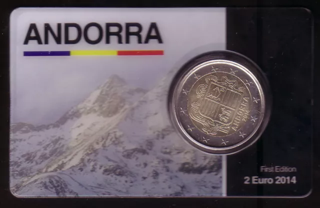 2 Euro Andorra 2014 "Wappen von Andorra" - in Coincard, nur 500 St. Auflage.