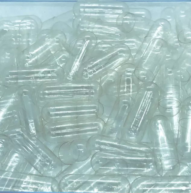 200 cápsulas de gelatina transparente vacías talla 0# densidad de polvo de relleno (300-500 mg)