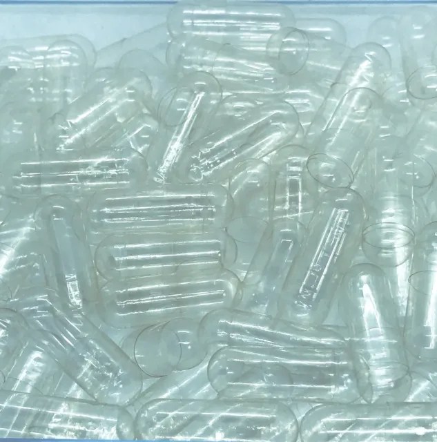 200 capsule di gelatina trasparente vuote taglia 0# densità di riempimento polvere (300-500 mg)