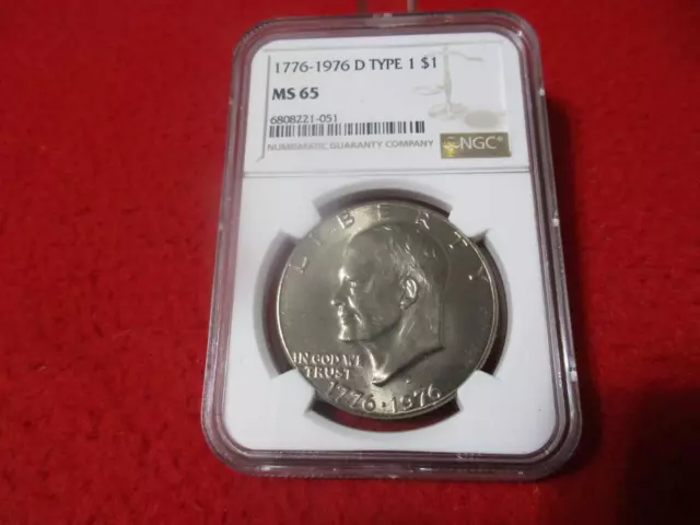 1776-1976-D TYPE 1 Eisenhower Dollar. NGC MS 65  UNCIRCULATED    #MF-T769