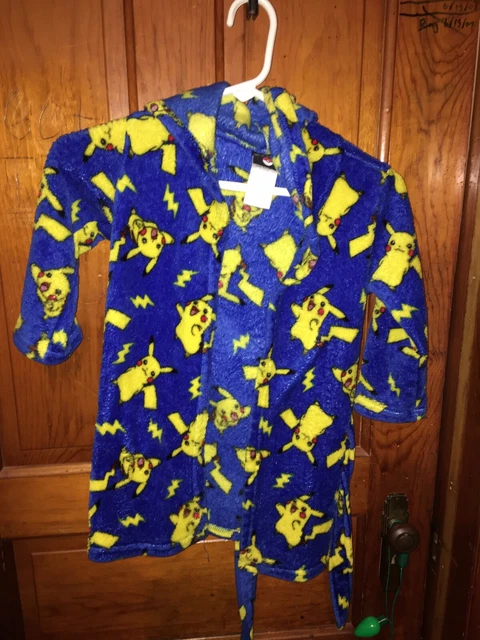 Pokemon Robe Pikachu  Hoodie Bathrobe  Kids Boy Girl Size Xs 4