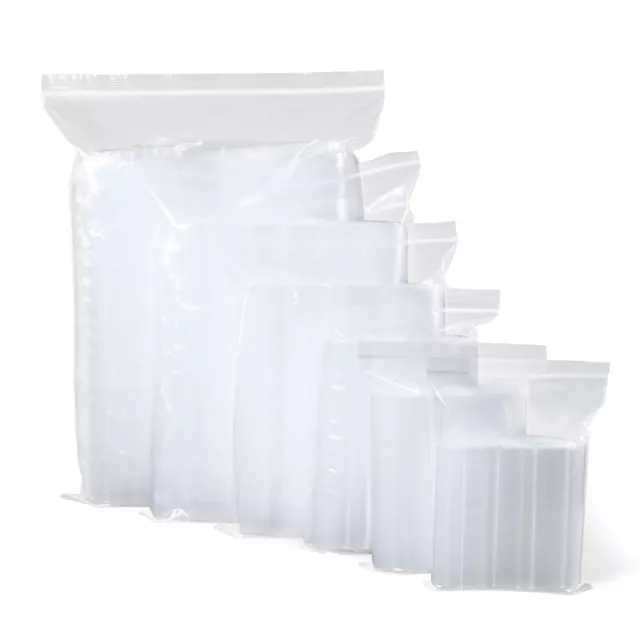 100Pcs Zip Lock Grip Seal Bags Self Resealable Clear Polythene Poly Plastic bag