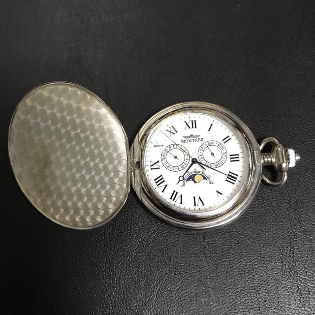 MONTRES VINTAGE POCKET watch battery dead moon face Retro antique style