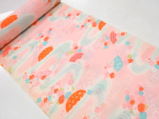 45369# Japanese Kimono / Bolt For Juban / Stream With Flower