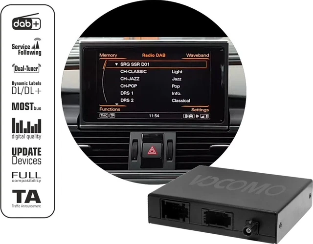 Original Kufatec Fistune DAB+ Numérique Radio Intégration pour Audi Mmi