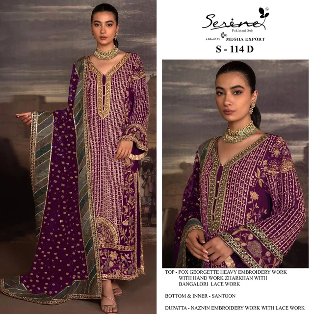 Salwar Kameez Costume Pakistanais Indien Shalwar Robe Mariage serina Design Eid