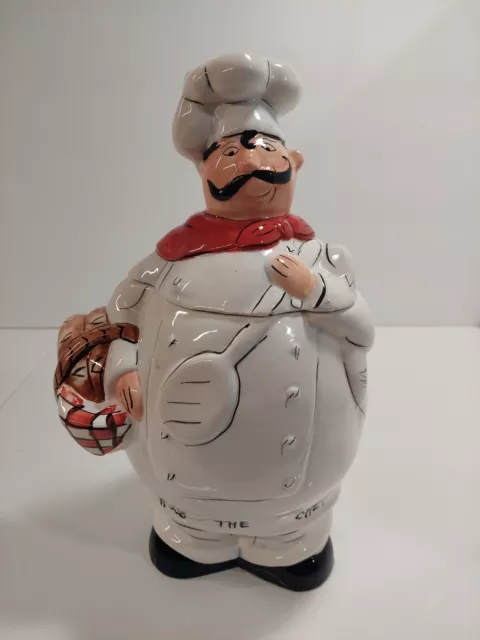 Vintage Hug The Chef 12” Cookie Jar Tastiest Cookies Around Hc Ceramic Canister