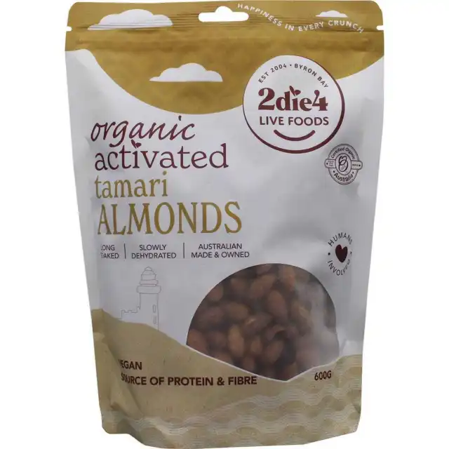 2die4 Live Foods Activated Organic Tamari Almonds 600g