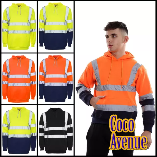 Veste à capuche homme neuve Hi Vis en polaire réfléchissante haute visibilité travail