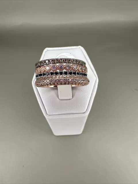 Bomb Party Ring RBP5672 Staring Back at Me Size 9 Rose Gold Diamond CZ 
