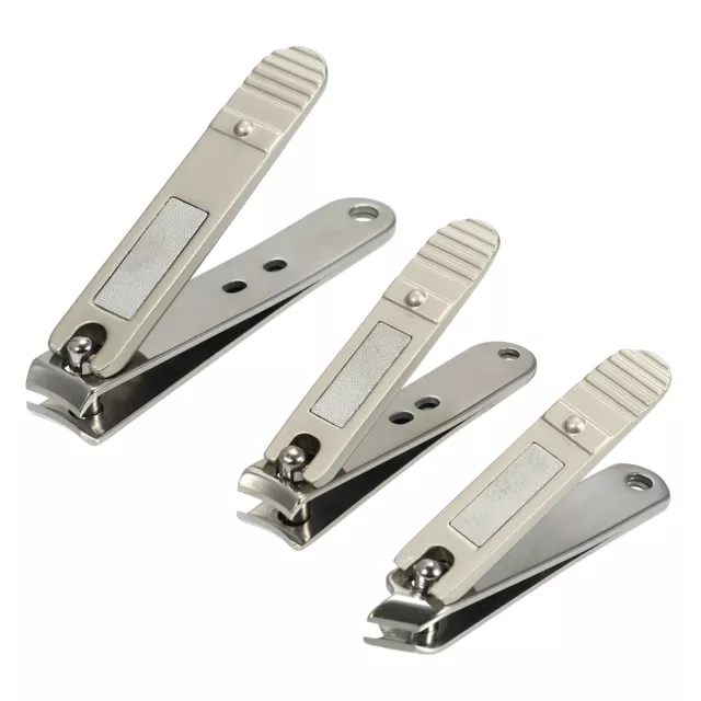 3 Pc Nail Clippers Nail Clipper Set for Nail Care Portable Stainless Steel