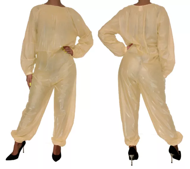 PVC Romper 20028 Overalls Romper Suit Sweatsuit adult diaper Sauna Suit Yellow